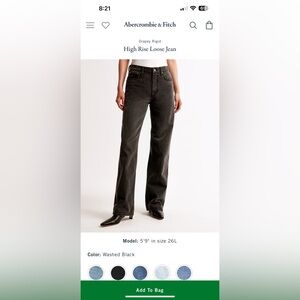 Abercrombie and Fitch high rise loose jeans never worn before